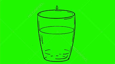 Drop of Water Dripping on Glass Drawing 2D Animation