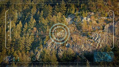 Drone HUD POV Passing Wild Sunny Cliffs