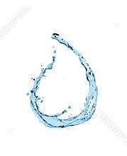Water splash isolated on white with clipping path