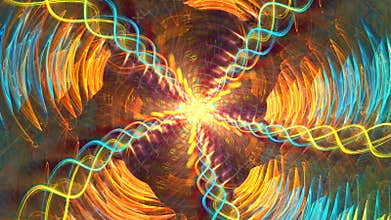 Fractal background with abstract bright spiral. High detailed loop