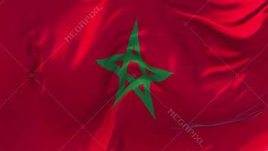 96. Morocco Flag Waving in Wind Continuous Seamless Loop Background.
