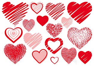 Set drawings heart