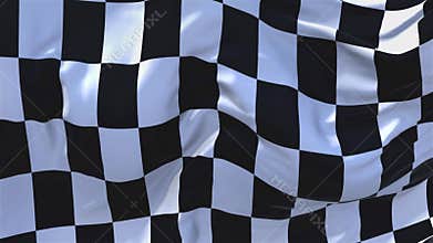 340. Racing Chequered Flag Waving in Wind Continuous Seamless Loop Background.