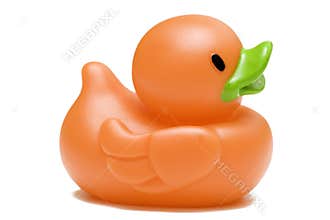 Toy rubber duck isolated on white background