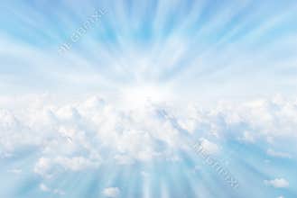 Sun rays in the clouds