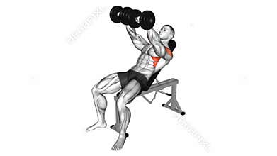 Dumbbell incline front raise exercise