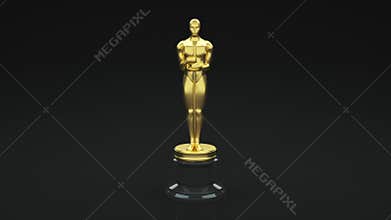 Oscar Academy Awards Statue Rotating with Alpha Matte 4K