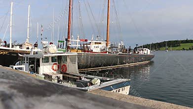 Fishing Boats Docked in Lunenburg Harbour Near Dusk - Nova Scotia, Canada
