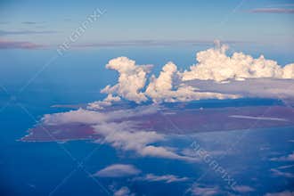 Aerial view of Molokai Island, Hawaii