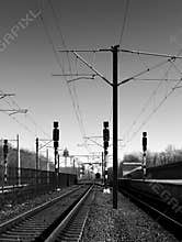 Railway in black and white