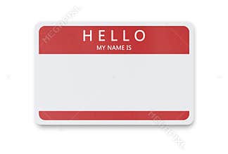 Blank name tag with copy space