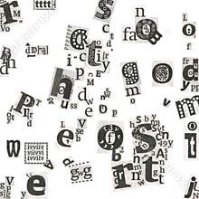 Abstract newspaper's art letters