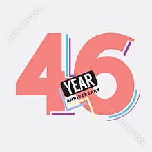 46th Years Anniversary Logo Birthday Celebration Abstract Design Vector