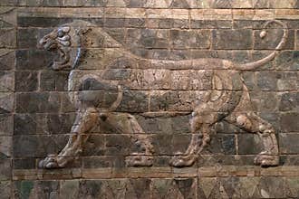 Lion Darius king of Persia palace bas relief