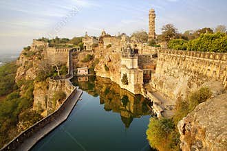Picturesque panorama of Cittorgarh Fort, India