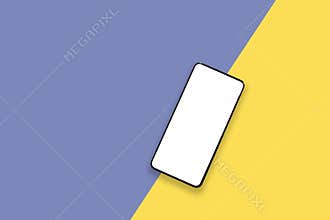 Smartphone on colorful background with copy space.modern and minimal style