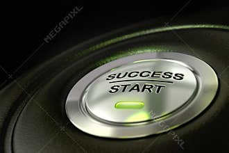 Success start button successful concept