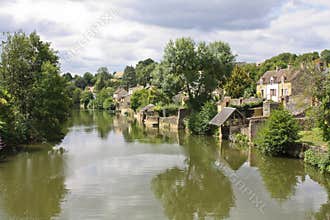 Peaceful French riverbank
