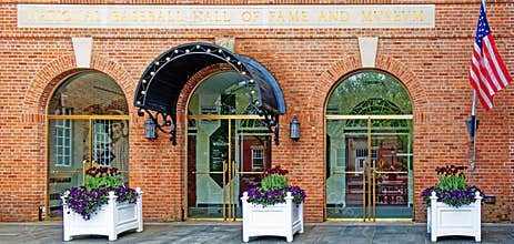 National Baseball Hall of Fame and Museum entrance in Spring