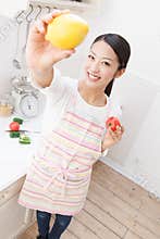Women with vegetables