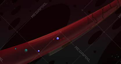 One brown hair close up. Damaged keratin layer.