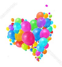 Colorful balloons heart group