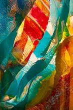 Backlit macro fabrics under antique glass form abstract pattern with threads, bubbles, and embossing.