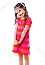 Pretty girl in pink dress