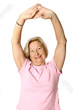 Senior doing her stretches