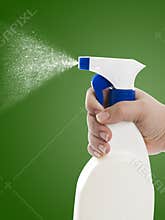 Hand With Cleaning Spray Bottle