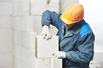 Construction mason worker bricklayer