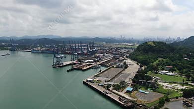 Panama Canal cargo shipping port Panorama