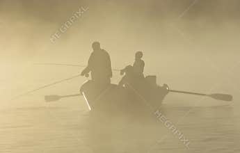 Fly Fishing in a Drift boat in the Fog