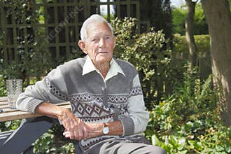 Old man in garden