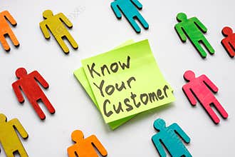 KYC Know your customer memo and colorful figures.