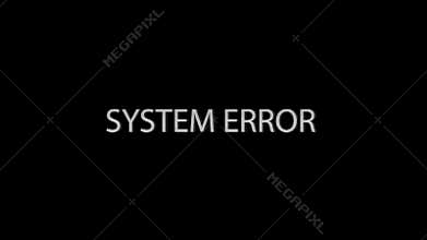 System, critical error message flashing on screen, computer malfunction, hacking attack. Computer system crash, error message on s