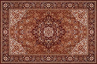 Old Brown Persian Carpet Texture, abstract ornament
