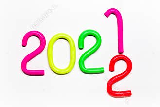 Number 2021 2022  multicolor plasticine figures