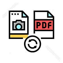 convert photo to pdf file color icon vector illustration