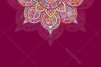 Colorful background with mandala template
