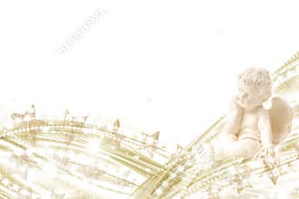 Angel gold stars background