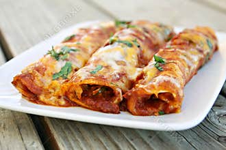 Red Chicken Enchiladas