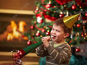 Little boy at new year's eve