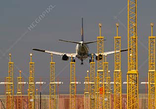 Aircraft landing and landing lights.