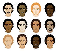 Curly Afro Men Faces