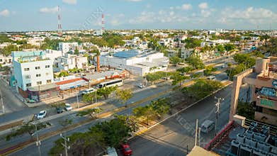 Timelapse view of the Cancun Mexican History Monument on town square