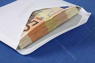 Envelope with euro bills