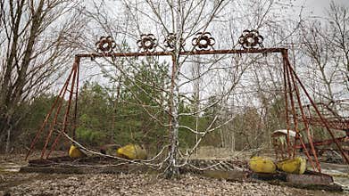 Chernobyl exclusion zone. Pripyat abandoned city.