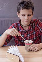 Casual portrait of a young girl in a cafe