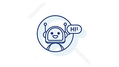 Robot icon. Bot sign design. Chatbot symbol concept. Voice support service bot. Online support bot. Motion graphics.